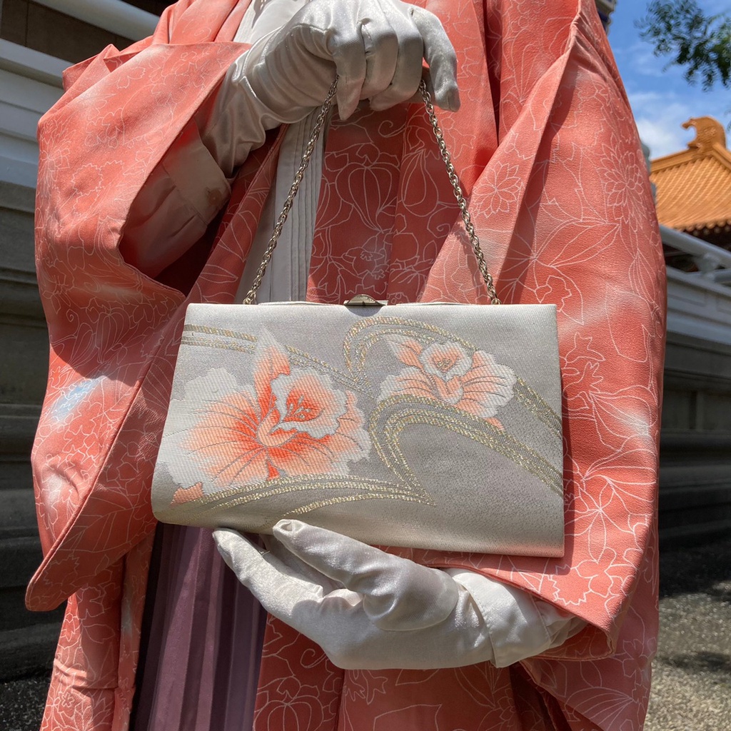 花卉日本古董包古物古著復古口金包手拿包