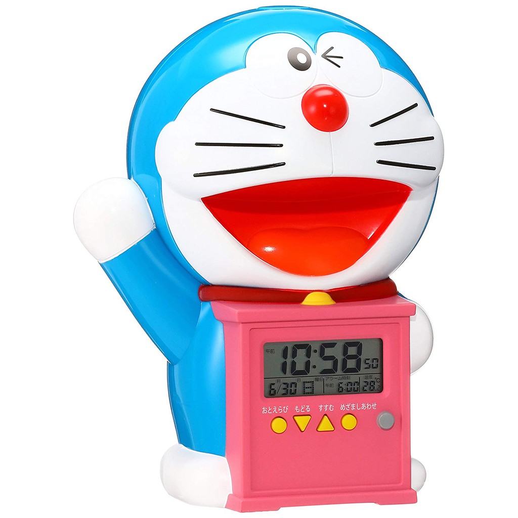 ☆日本代購☆  SEIKO 精工 哆啦A夢 小叮噹會說話 溫度 濕度 日曆 貪睡 電子 時鐘 鬧鐘 預購