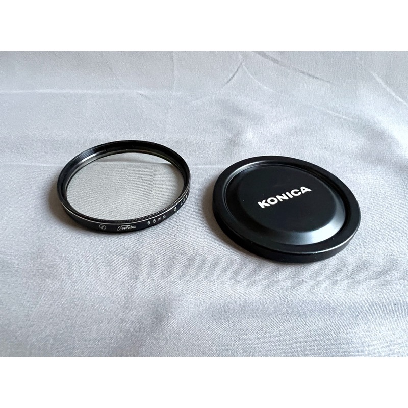 稀有 konica 鏡頭蓋 金屬材質 55mm + 保護鏡一片 適用50mm f1.8 鏡頭