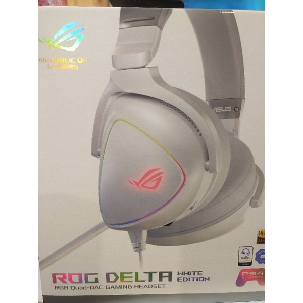 ASUS 華碩 ROG Delta 電競耳機 RGB 有線耳機 白色款 電競耳機麥克風 二手近全新