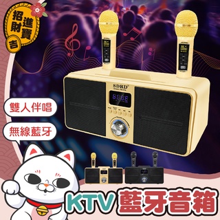 【雙人對唱】可消人聲行動KTV SD309 藍芽喇叭 音響麥克風 藍牙音響【吉來小舖】CCAH21LP7750T2
