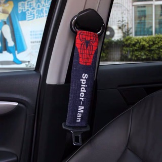 汽車安全帶護肩套蜘蛛人超人棉麻加長車飾裝飾品安全帶套蝙蝠俠
