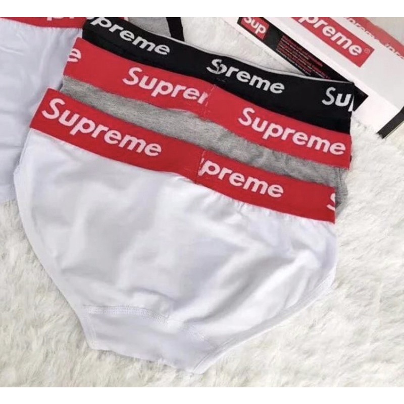 台灣現貨 潮牌Supreme三角內褲女寬邊字母純棉運動三角褲 情侶褲