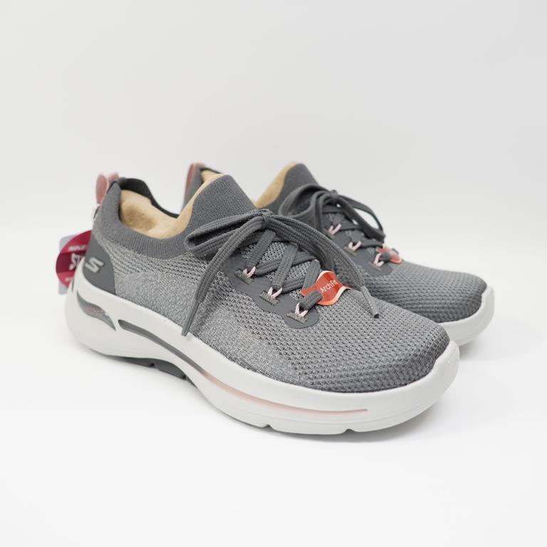 SKECHERS GO WALK ARCH FIT 女生款 休閒鞋 124863GYPK 免綁鞋帶 襪套鞋 健走鞋