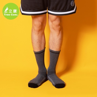 足立康TreeCom除臭襪 格線拼接減壓型高筒運動襪 襪子男款 型號FP503（深灰色）