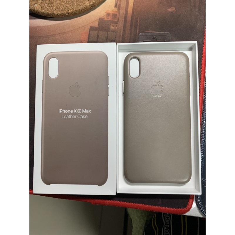 [二手]iPhone xs max 原廠皮革保護殼（淺褐）