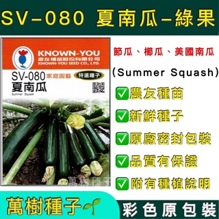 【萬樹種子】SV-080 夏南瓜-綠果 特選蔬果種子 農友種苗 彩色密封 原廠包裝