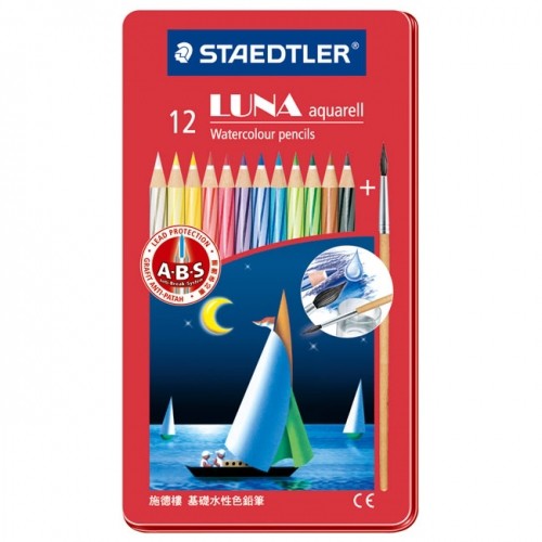 +富福里+ 德國 施德樓 STAEDTLER LUNA 水性色鉛筆12色鐵盒 MS137C12