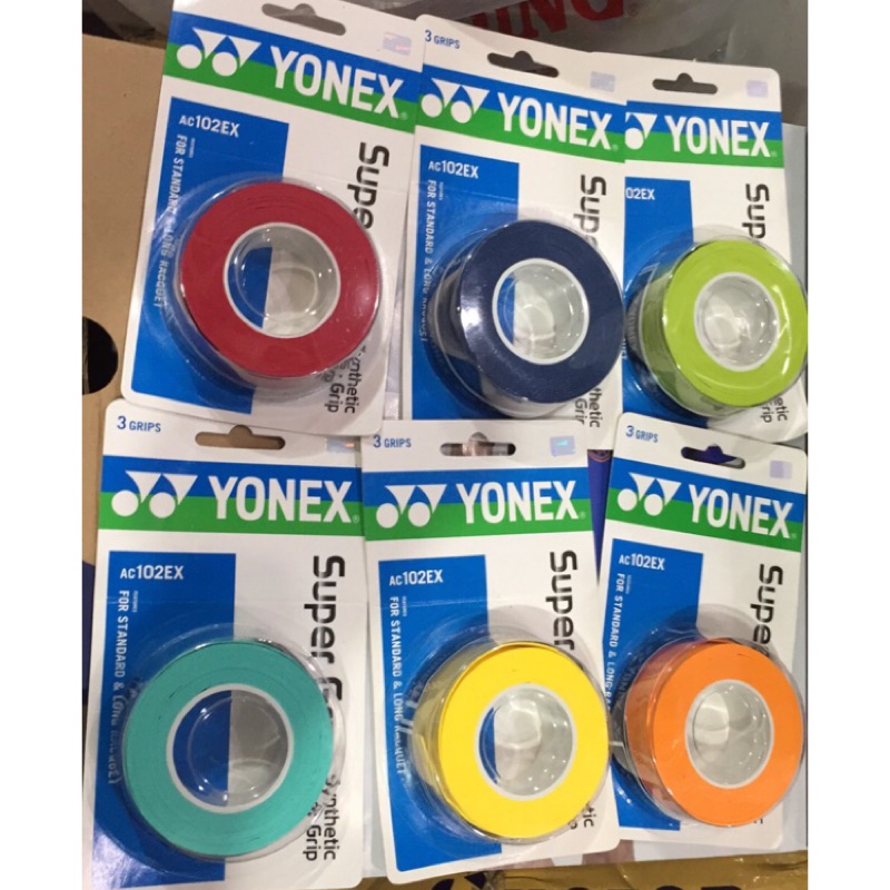 （羽球世家）Yonex AC 102 EX超薄握把皮 一卷3卡裝0.6mm 握把布 黏性AC-102EX