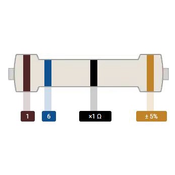 碳膜電阻 DIP 1/4W 色環電阻 5% 精度 16R/160R/16k/160k