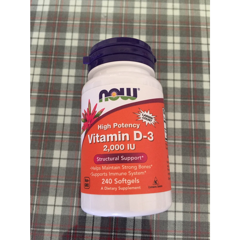 [現貨-限量] Now 維他命D3 2000IU 240粒 Vitamin D-3