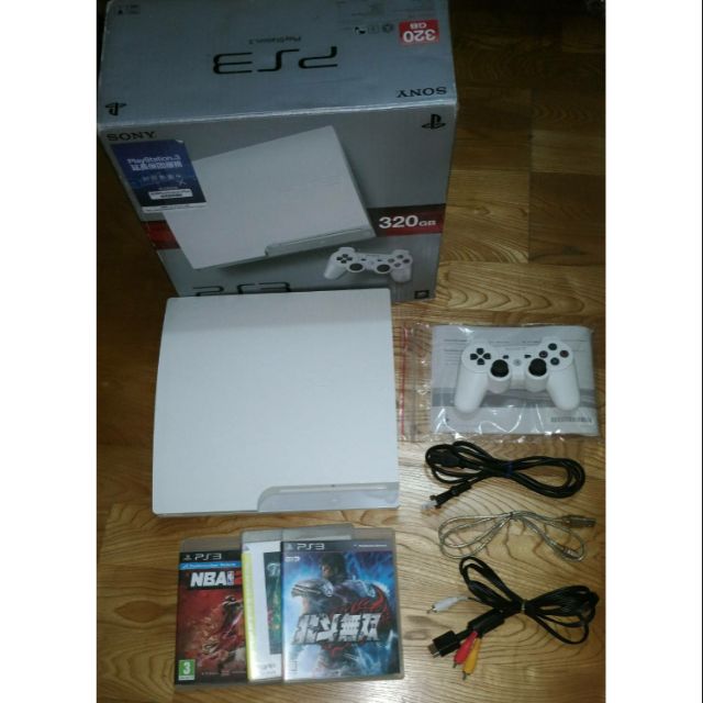 盒裝 SONY PS3 3007B型 320G 典雅白色 薄型吸入式＋5份遊戲