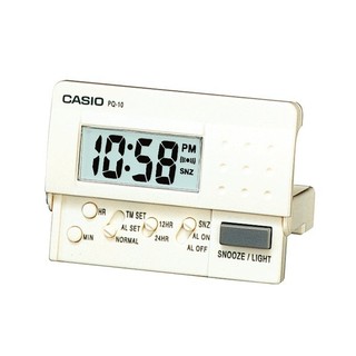 CASIO 卡西歐 方便攜帶的電子鬧鐘款，按鍵盤可收起節省空間，搭配LED照明與貪睡鬧鈴功能 PQ-10D