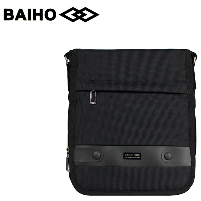 BAIHO 台灣製造 掀蓋直式 多功能 側背包/斜背包 BHO275 黑色