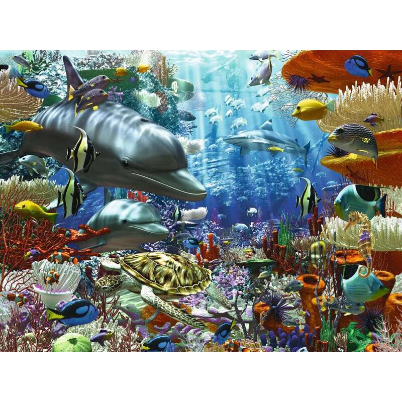 17027 3000片歐洲進口拼圖  RAV 動物 海底世界 海豚 魚 海龜