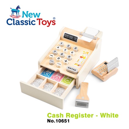 荷蘭 New Classic Toys 木製收銀機-珍珠白 10651 家家酒 木製玩具 收銀機玩具 認知學習 數字學習