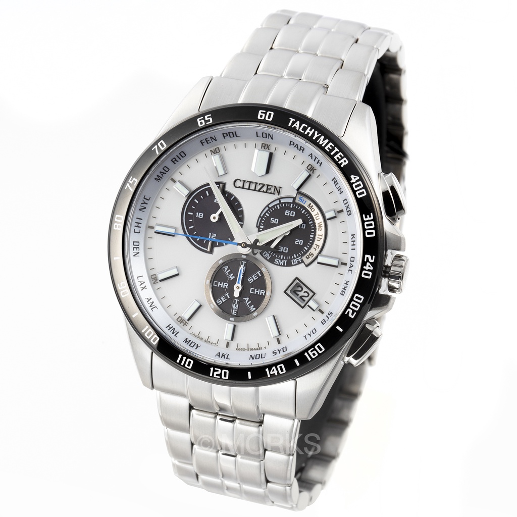 現貨 CITIZEN CB5874-90A 星辰錶 手錶 45mm 電波錶 光動能 熊貓面 鋼錶帶 男錶女錶