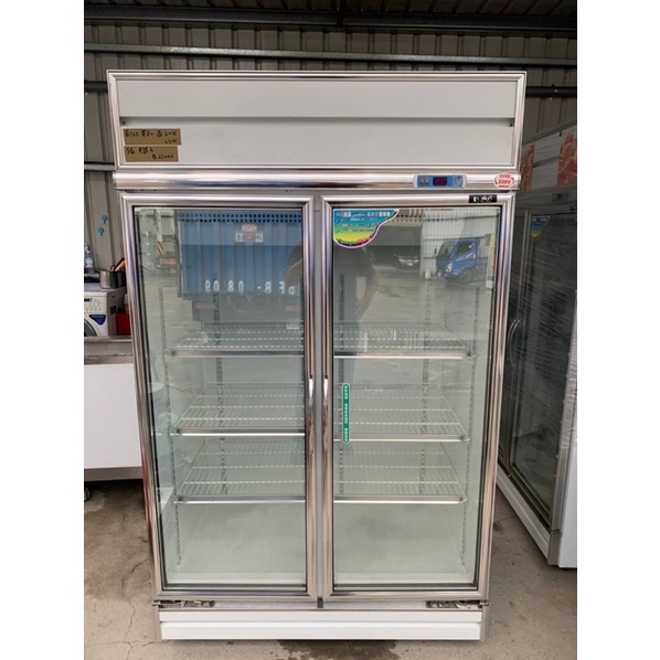 瑞興兩門透明冷藏展示冰箱（220V)  尺寸：125*80*204 新北樹林自取：$21000