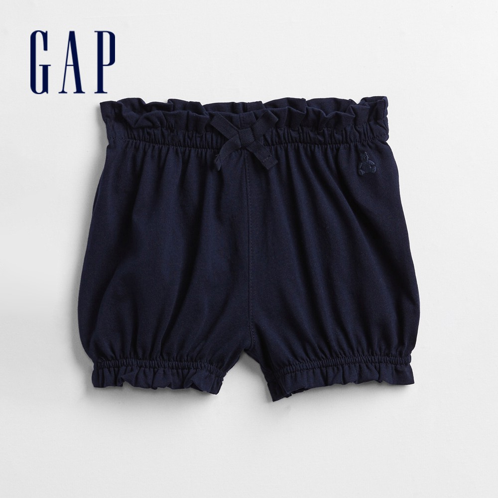 Gap 嬰兒裝 俏皮荷葉邊鬆緊短褲 布萊納系列-海軍藍(834863)