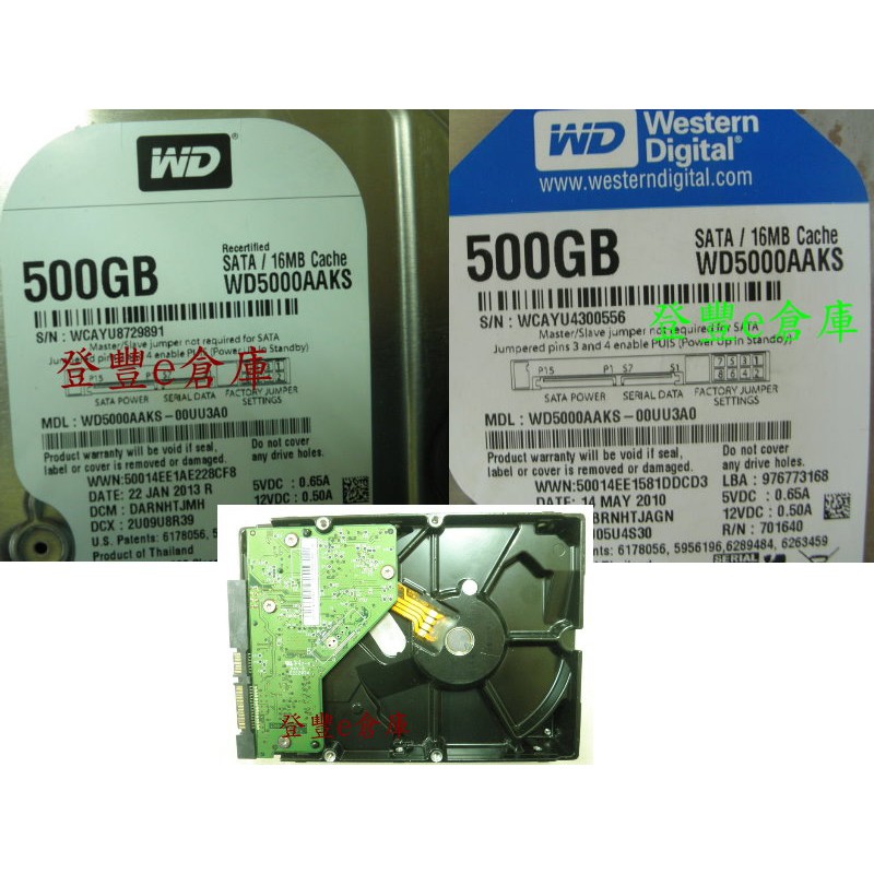 【登豐e倉庫】 F61 藍標黑標 WD5000AAKS-00UU3A0 500G SATA3 硬碟掛點 救檔案 救資料