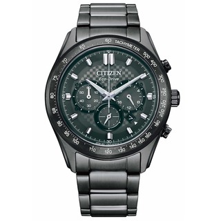 CITIZEN CA4457-81H《光動能運動錶》43mm/三眼計時/藍寶石水晶鏡面/黑灰【第一鐘錶】