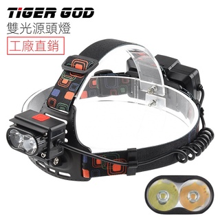 【現貨熱賣】新款雙光源頭燈 usb充電戶外led強光釣魚頭燈18650鋰電頭戴燈 ONVH