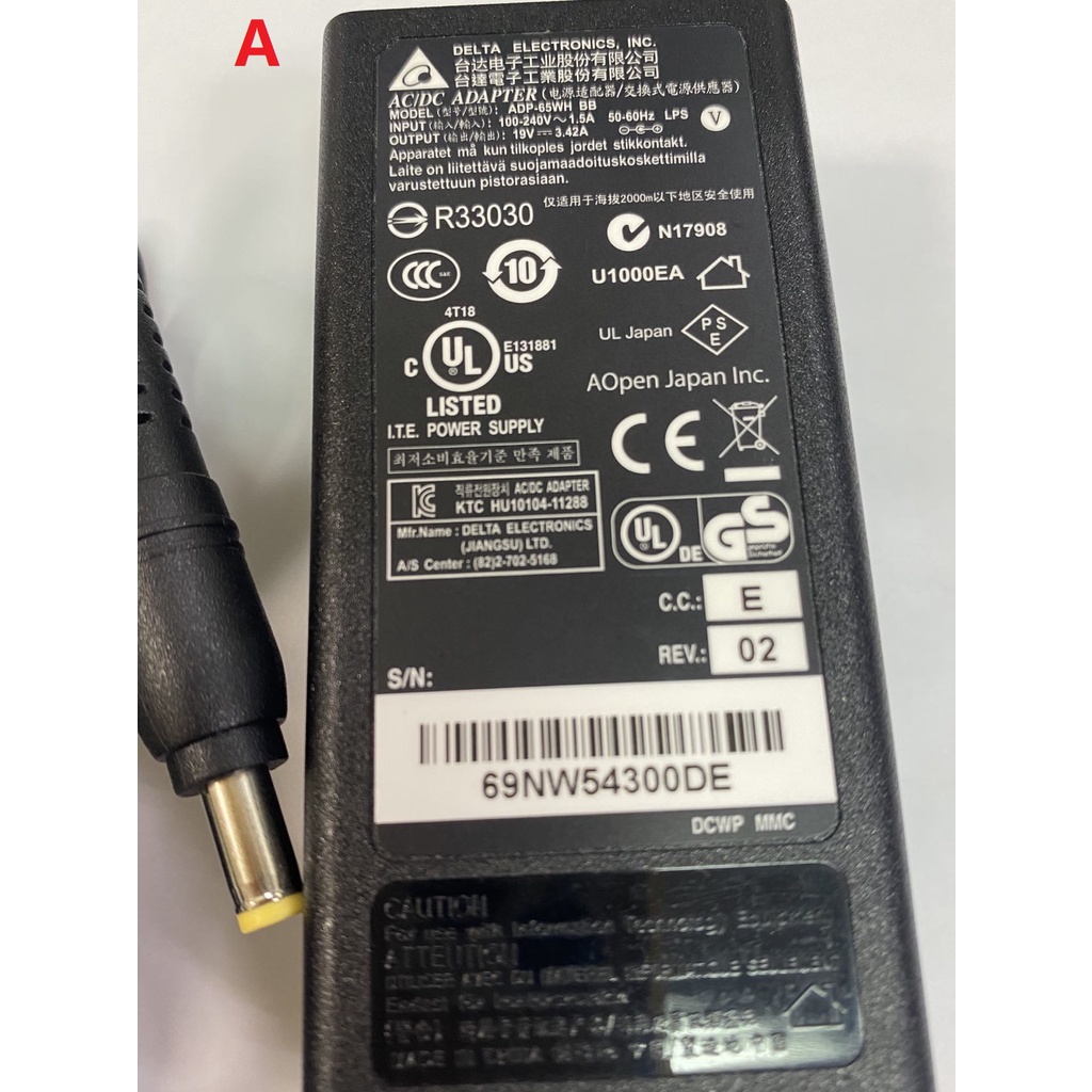 二手DELTA電源供應器 19V 3.42A  ADP-65WH BB  ADP-65DE B  ADP-65DBREV