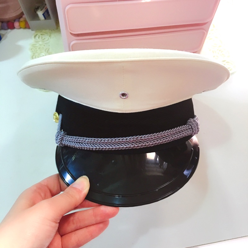 Cos Cosplay 海軍帽 軍帽 白色 大帽簷 蝦皮購物