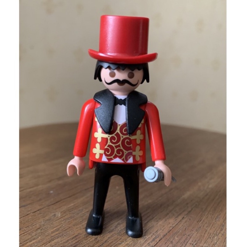 playmobil 老摩 馬戲團 紅帽 魔術師 主持人 麥克風 領子