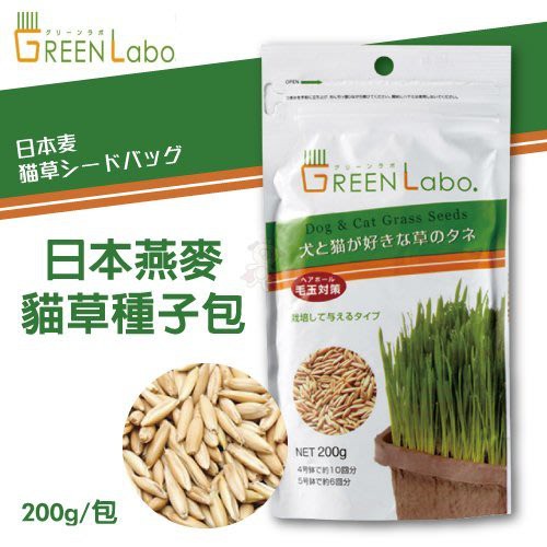 ✨貴貴嚴選✨GreenLabo《日本燕麥貓草種子包200g》是貓大人們的天然化毛膏