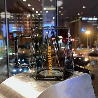 ✨星巴克水杯✨ 星巴克2022新款杯 10周年系列 閃耀黑色格紋 立體切面玻璃杯 吸管杯 保溫