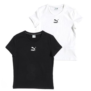 PUMA 流行系列 Classics 貼身短袖T恤 短T 短袖上衣 59957702白色/59957701黑色 歐規