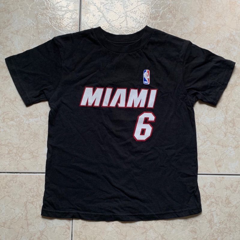 NBA LeBron James 邁阿密熱火 美版 6號 小孩 球衣T-shirt 短袖上衣 姓名 背號 全新 正品