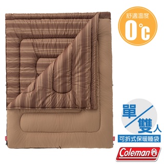 【Coleman】輕量保暖冒險家紓壓睡袋(150×190cm.舒適溫度0℃以上).信封型化纖睡袋/CM-38772
