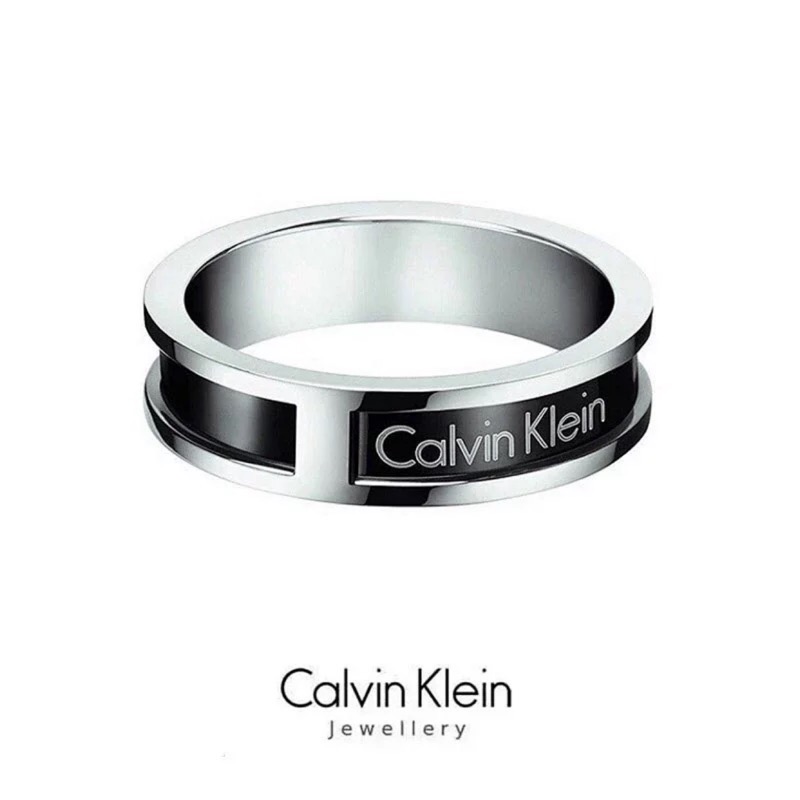 現貨）Calvin klein專櫃hollow系列ck工字男女情侶對戒指環戒指