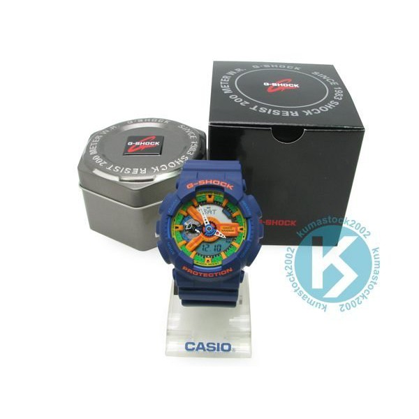 日本限定款 CASIO G-SHOCK GA-110FC-2ADR 深藍橘 橘綠黃錶面 霧面 藍樂高