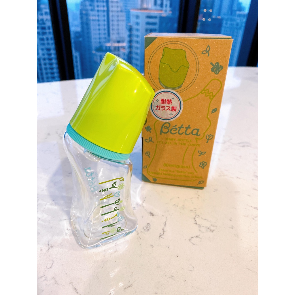 &lt;全新&gt; 日本製 Betta 防脹氣 玻璃奶瓶 Brain-GF4-80ml 日本購入
