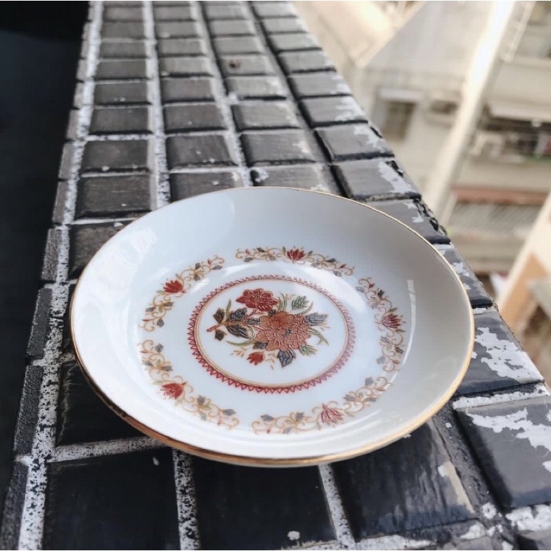 大同瓷器 TATUNG TAIWAN 小碟子金邊 醬油碟 老物 舊物 瓷盤 印花 小皿 小菜碟 醬料盤 民藝 生活器物
