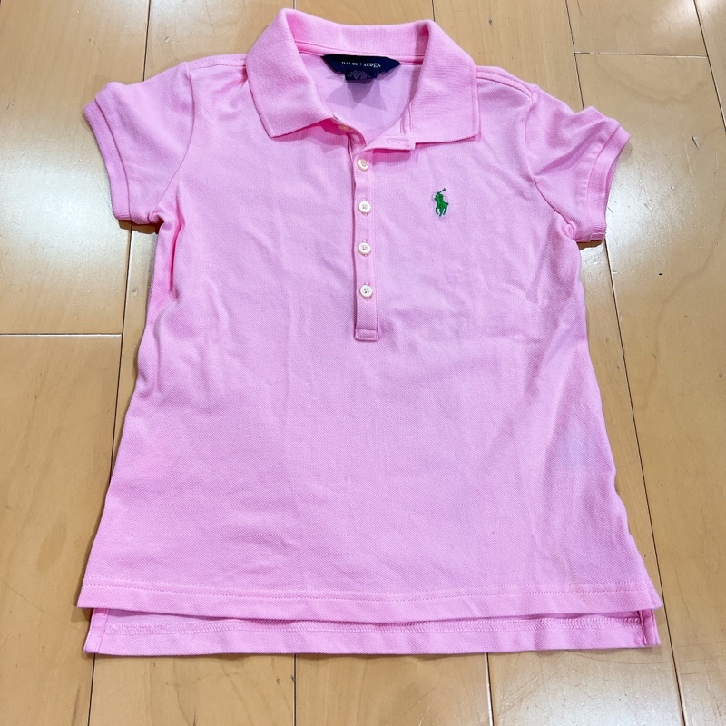 美國童裝品牌Ralph Lauren S/7歲粉紅色小女童POLO衫