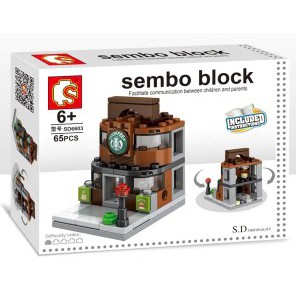 Sembo Block 森寶 街景積木 星巴克咖啡廳 65pcs