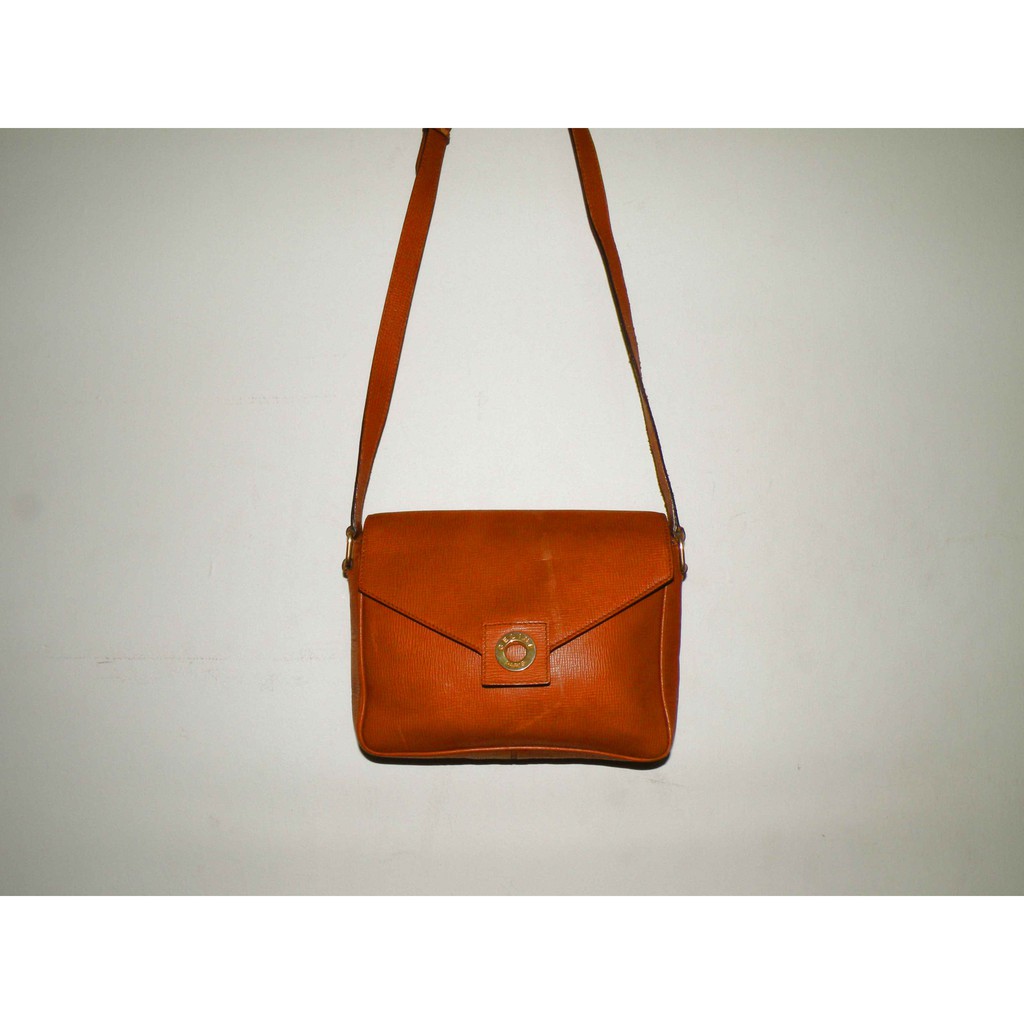 Celine Vintage 復古古董包咖啡素面側肩斜肩小方包 二手傷 蝦皮購物