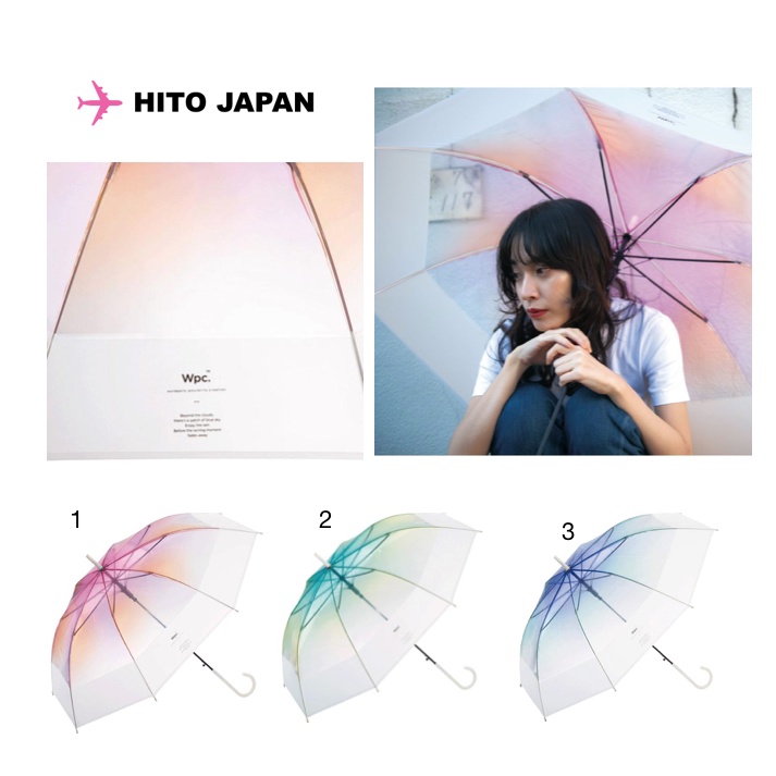 日本進口  wpc 自動傘  正版. 「漸層 炫麗」透明 傘面加大   直傘 長傘