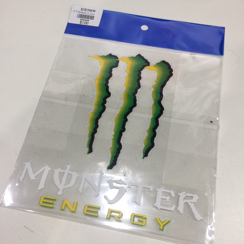 K00396W $100 MONSTER 爪 鬼爪 造型 DIY貼紙 可貼於機車車殼當車貼及行李箱上裝飾