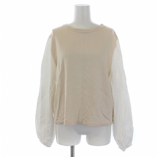 ZARA白色落肩泡泡袖 米色針織長袖上衣 SHOULDER PAD KNIT SWEATSHIRT