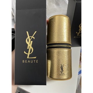 Ysl 時尚流金刷具包組/訂製隨身粉底刷/粉紅KABUKI刷/袖珍刷具 全新專櫃禮