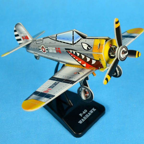 Calebou 卡樂保 3D立體拼圖立體模型 2701-5 靜態飛機模型5 美國P40戰鬥機 佳廷模型
