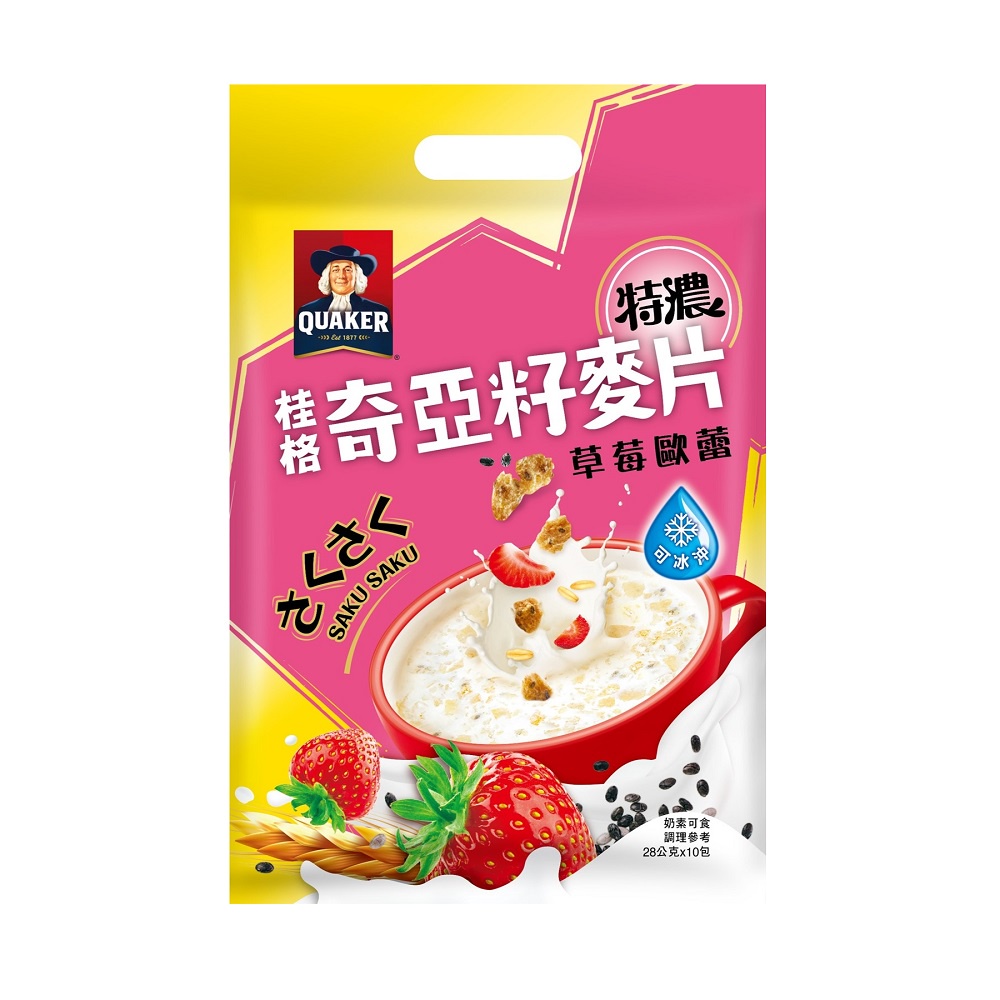 桂格奇亞籽麥片 草莓歐蕾280g(28gx10包)【家樂福】
