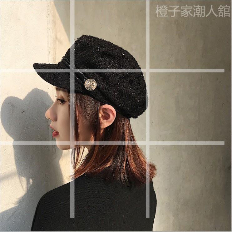 亮絲日系海軍風帽子女韓版百搭秋天網紅英倫八角貝雷帽復古鴨舌帽chic亮絲女生帽子秋冬帽子造型帽子潮可調節大小q210 蝦皮購物