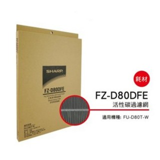 [東家電器] SHARP 夏普活性碳過濾網 FZ-D80DFE 適用:FU-D80T-W 公司貨
