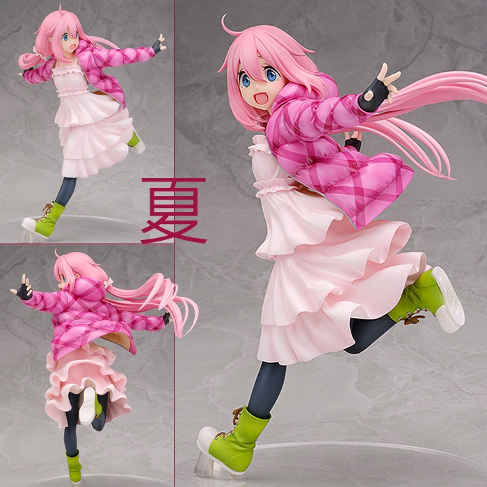 《夏本舖》代理 WING 搖曳露營 各務原撫子 美少女 火堆 木材 外套 洋裝 手套 黑絲襪 鍋子 妹妹 雪地靴 運動